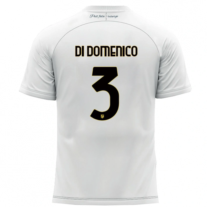 Danxen Kinderen Alfredo Di Domenico #3 Wit Geel Uitshirt Uittenue 2025/26 T-Shirt België