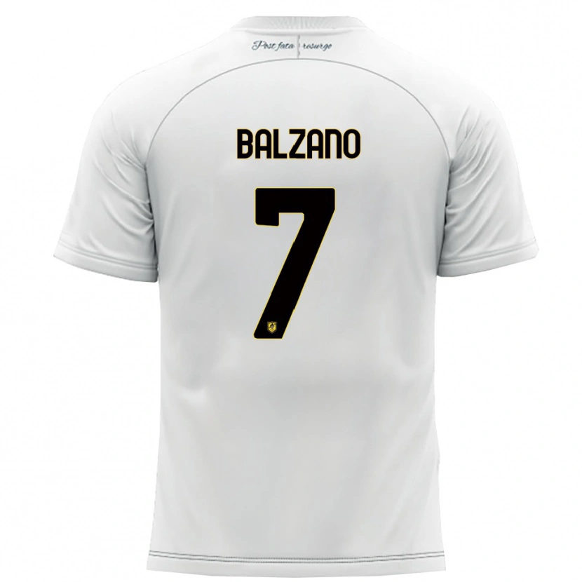 Danxen Kinderen Francesco Balzano #7 Wit Geel Uitshirt Uittenue 2025/26 T-Shirt België