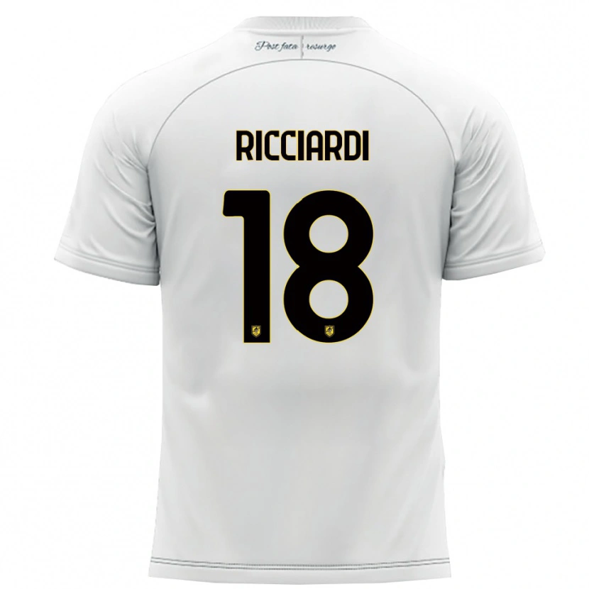Danxen Kinderen Claudio Ricciardi #18 Wit Geel Uitshirt Uittenue 2025/26 T-Shirt België