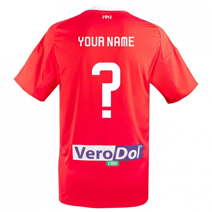 Danxen Kinderen Uw Naam #0 Rood Wit Uitshirt Uittenue 2025/26 T-Shirt België