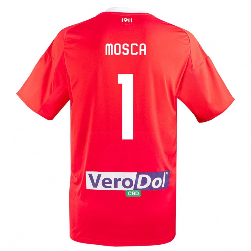 Danxen Kinderen Lorenzo Mosca #1 Rood Wit Uitshirt Uittenue 2025/26 T-Shirt België