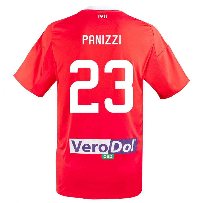 Danxen Kinderen Erik Panizzi #23 Rood Wit Uitshirt Uittenue 2025/26 T-Shirt België