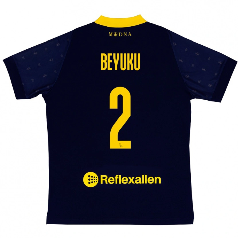 Danxen Kinderen Gady Beyuku #2 Donkerblauw Geel Uitshirt Uittenue 2025/26 T-Shirt België