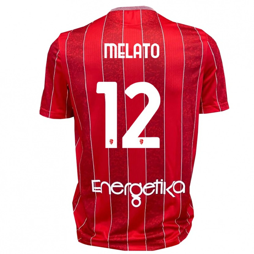 Danxen Kinderen Emanuele Melato #12 Rood Wit Uitshirt Uittenue 2025/26 T-Shirt België