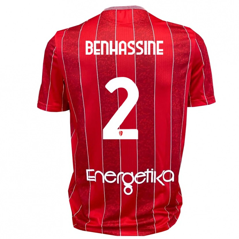 Danxen Kinderen Bilel Benhassine #2 Rood Wit Uitshirt Uittenue 2025/26 T-Shirt België