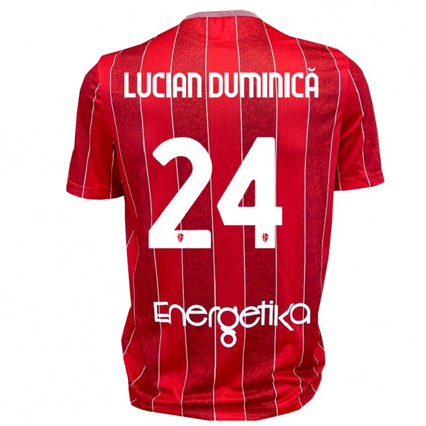 Danxen Kinderen Nicolae Lucian Duminică #24 Rood Wit Uitshirt Uittenue 2025/26 T-Shirt België
