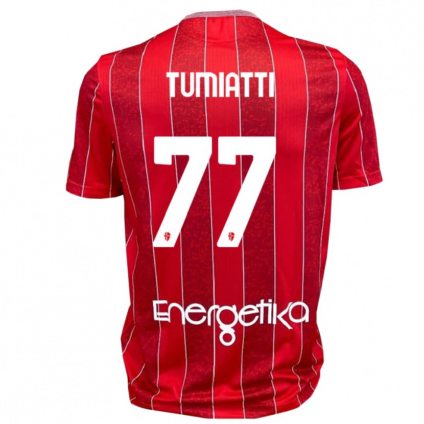 Danxen Kinderen Francesco Tumiatti #77 Rood Wit Uitshirt Uittenue 2025/26 T-Shirt België