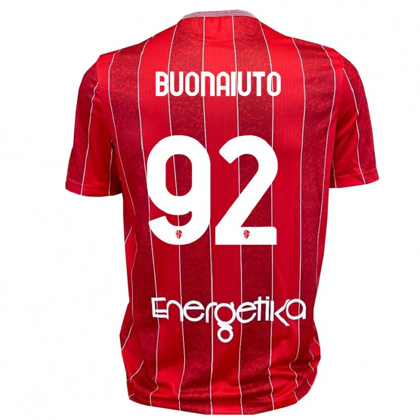 Danxen Kinderen Cristian Buonaiuto #92 Rood Wit Uitshirt Uittenue 2025/26 T-Shirt België