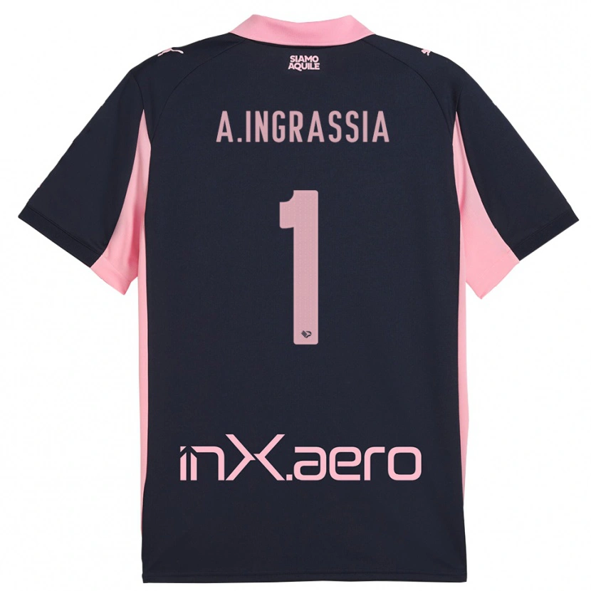 Danxen Kinderen Antonio Ingrassia #1 Donkerblauw Roze Uitshirt Uittenue 2025/26 T-Shirt België