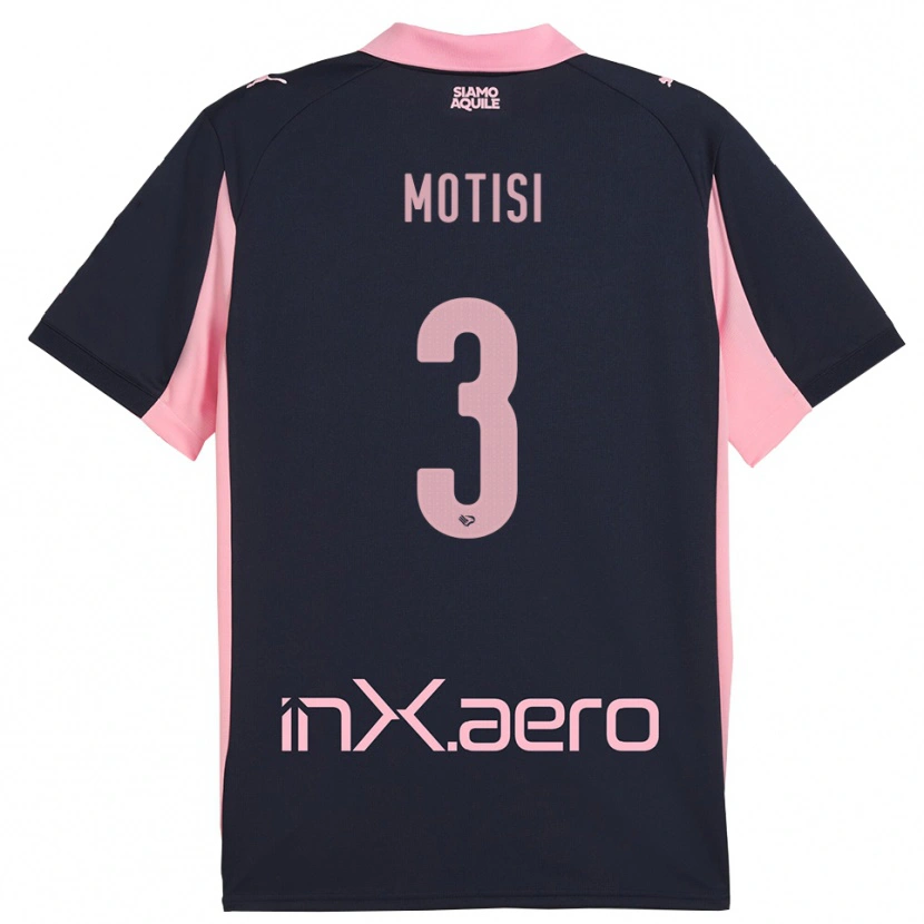 Danxen Kinderen Giuseppe Motisi #3 Donkerblauw Roze Uitshirt Uittenue 2025/26 T-Shirt België