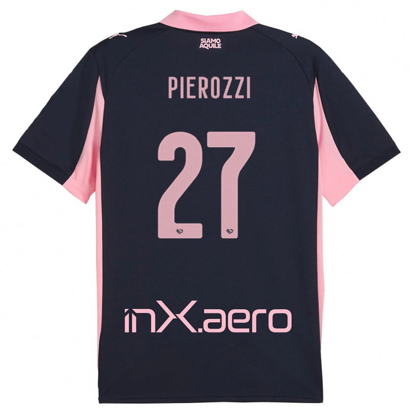Danxen Kinderen Niccolò Pierozzi #27 Donkerblauw Roze Uitshirt Uittenue 2025/26 T-Shirt België