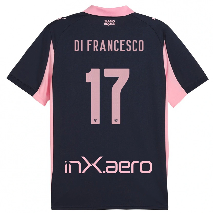 Danxen Kinderen Federico Di Francesco #17 Donkerblauw Roze Uitshirt Uittenue 2025/26 T-Shirt België