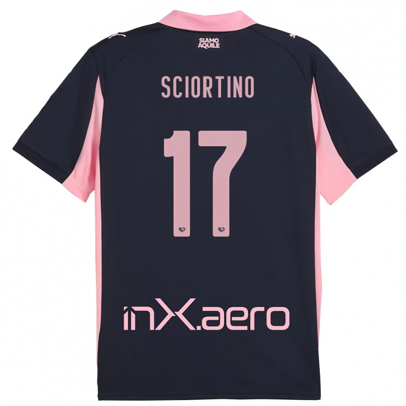 Danxen Kinderen Riccardo Sciortino #17 Donkerblauw Roze Uitshirt Uittenue 2025/26 T-Shirt België
