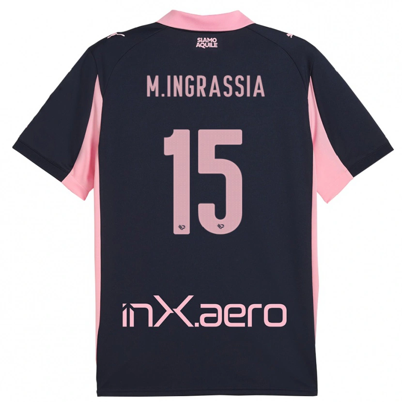Danxen Kinderen Manuel Ingrassia #15 Donkerblauw Roze Uitshirt Uittenue 2025/26 T-Shirt België