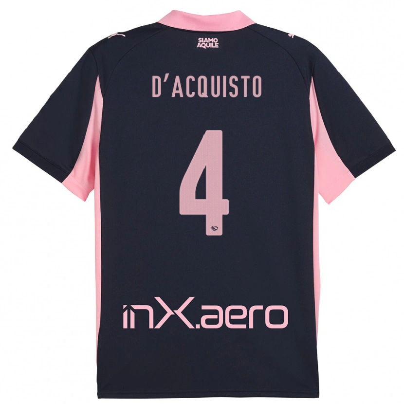 Danxen Kinderen Giovanni D'acquisto #4 Donkerblauw Roze Uitshirt Uittenue 2025/26 T-Shirt België