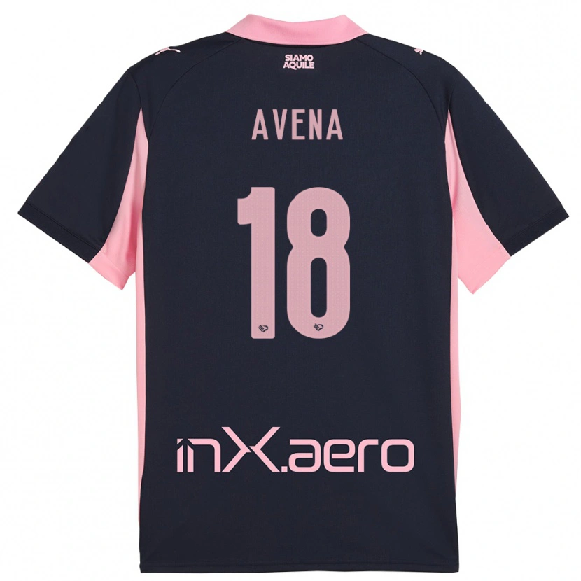 Danxen Kinderen Pietro Avena #18 Donkerblauw Roze Uitshirt Uittenue 2025/26 T-Shirt België