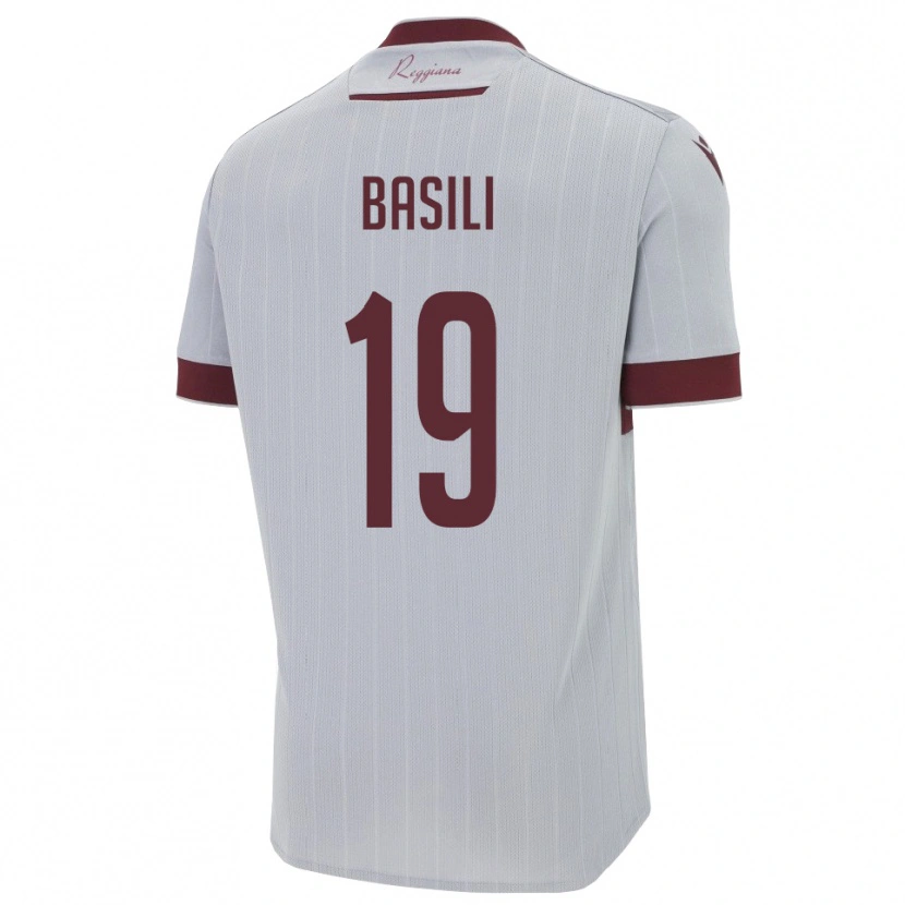 Danxen Kinderen Damiano Basili #19 Bourgondië Wit Uitshirt Uittenue 2025/26 T-Shirt België