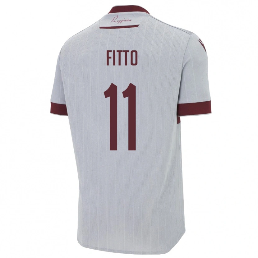 Danxen Kinderen Gabriele Fitto #11 Bourgondië Wit Uitshirt Uittenue 2025/26 T-Shirt België