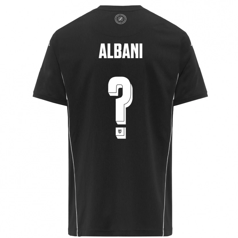 Danxen Kinderen Fabio Albani #0 Zwart Wit Uitshirt Uittenue 2025/26 T-Shirt België