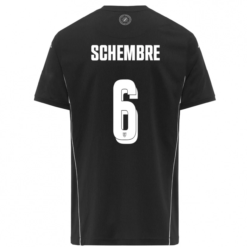 Danxen Kinderen Emanuele Schembre #6 Zwart Wit Uitshirt Uittenue 2025/26 T-Shirt België