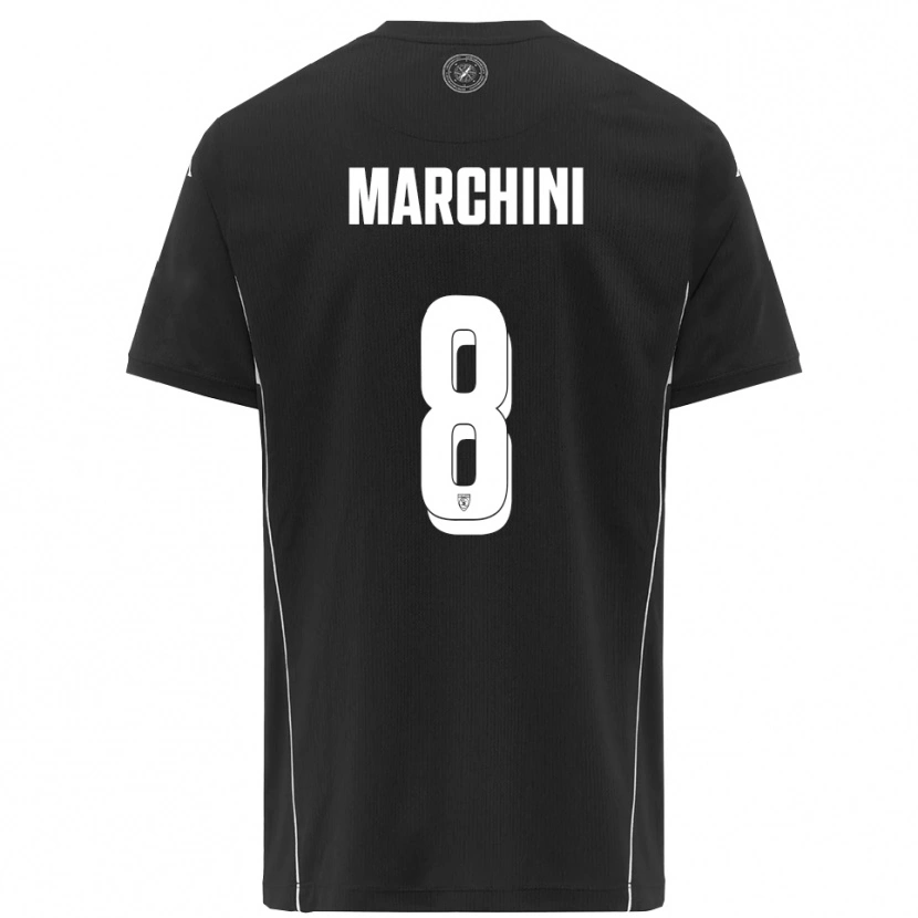 Danxen Kinderen Mattia Marchini #8 Zwart Wit Uitshirt Uittenue 2025/26 T-Shirt België
