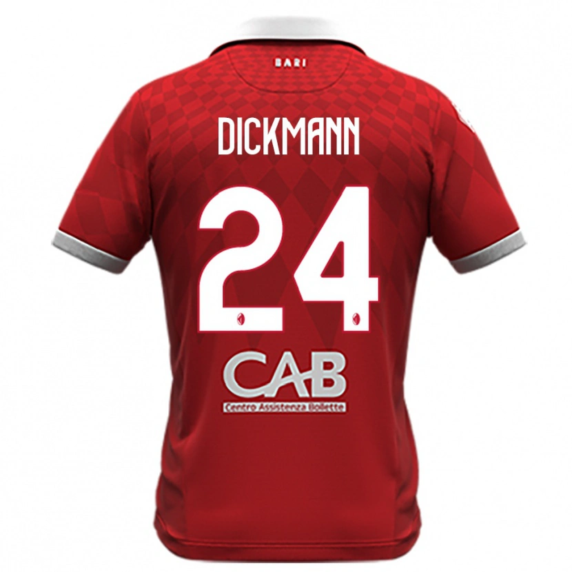 Danxen Kinderen Lorenzo Dickmann #24 Rood Wit Uitshirt Uittenue 2025/26 T-Shirt België