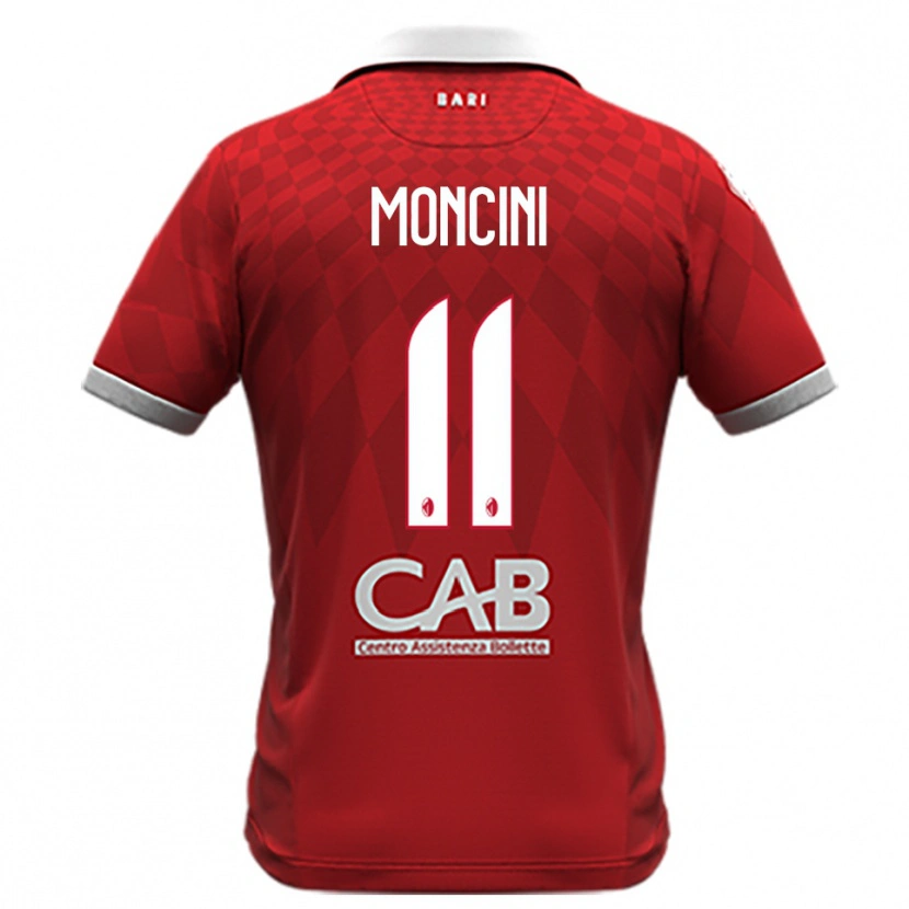 Danxen Kinderen Gabriele Moncini #11 Rood Wit Uitshirt Uittenue 2025/26 T-Shirt België