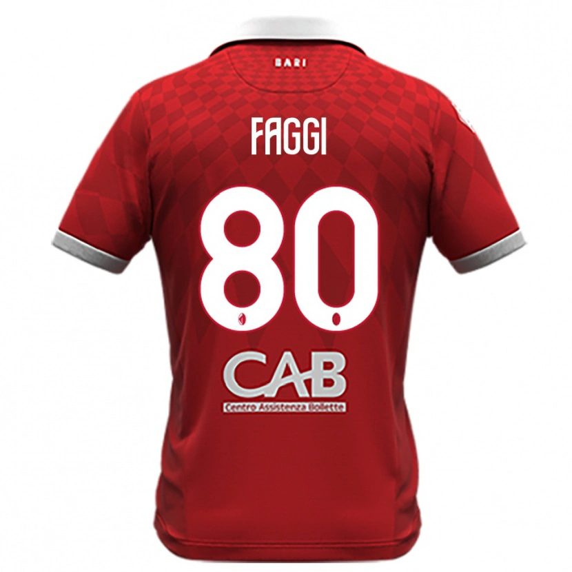 Danxen Kinderen Filippo Faggi #80 Rood Wit Uitshirt Uittenue 2025/26 T-Shirt België