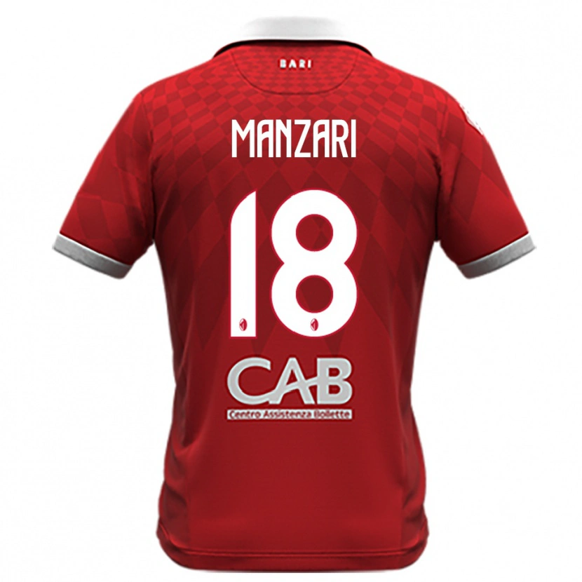 Danxen Kinderen Giacomo Manzari #18 Rood Wit Uitshirt Uittenue 2025/26 T-Shirt België