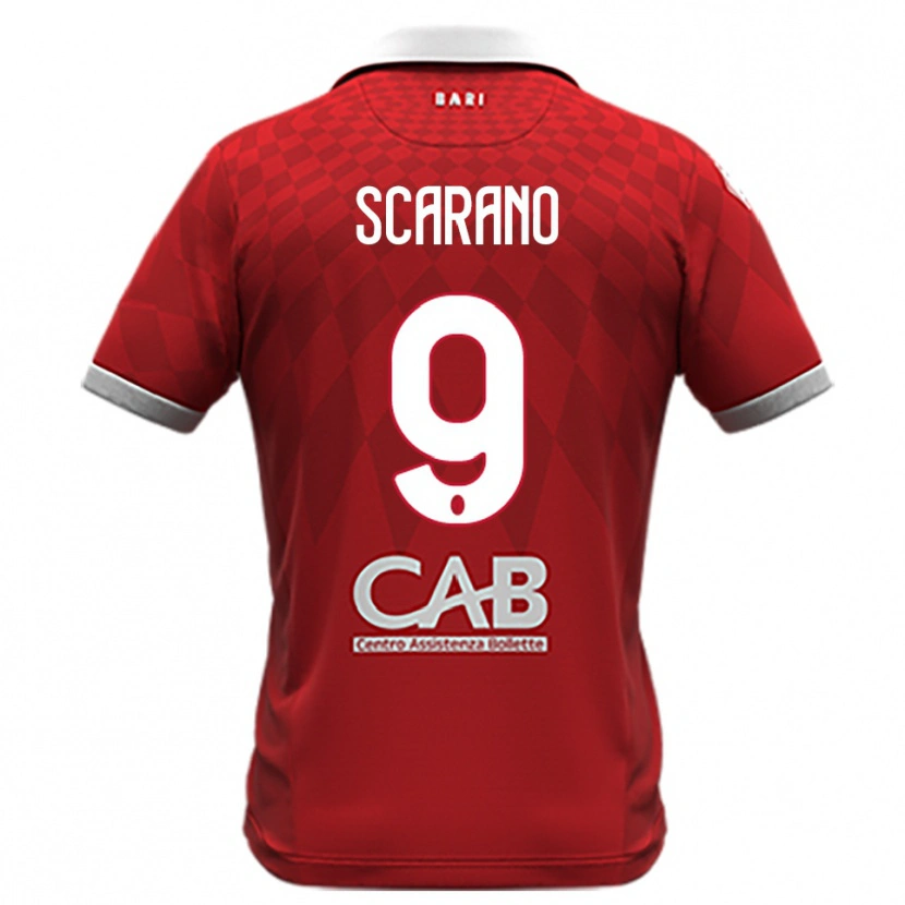 Danxen Kinderen Giuseppe Scarano #9 Rood Wit Uitshirt Uittenue 2025/26 T-Shirt België