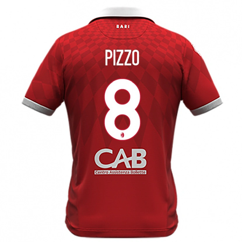 Danxen Kinderen Benedetto Pizzo #8 Rood Wit Uitshirt Uittenue 2025/26 T-Shirt België