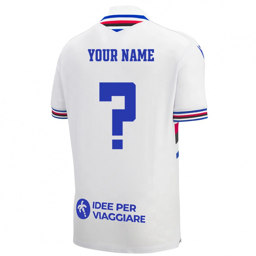 Danxen Kinderen Uw Naam #0 Wit Blauw Rood Uitshirt Uittenue 2025/26 T-Shirt België
