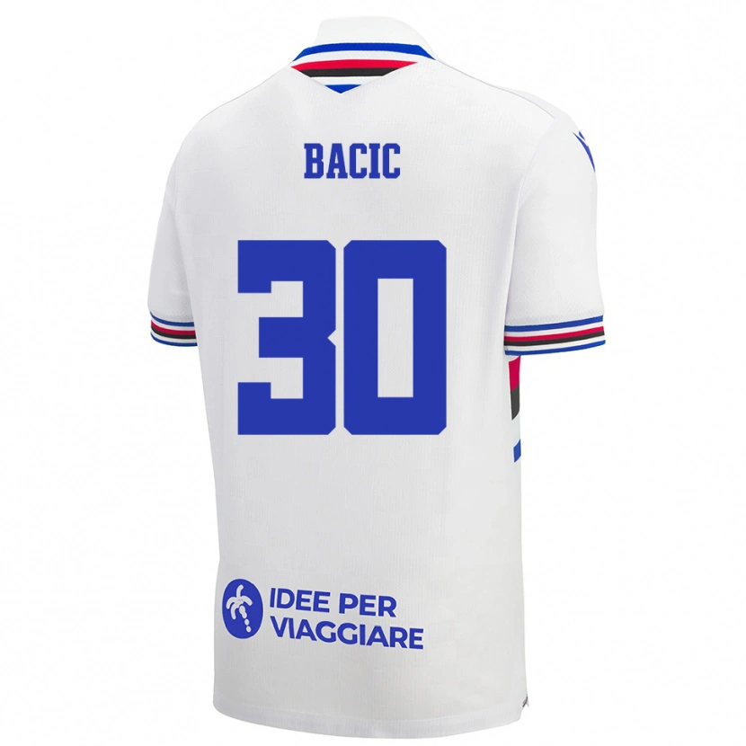 Danxen Kinderen Mateo Bacic #30 Wit Blauw Rood Uitshirt Uittenue 2025/26 T-Shirt België