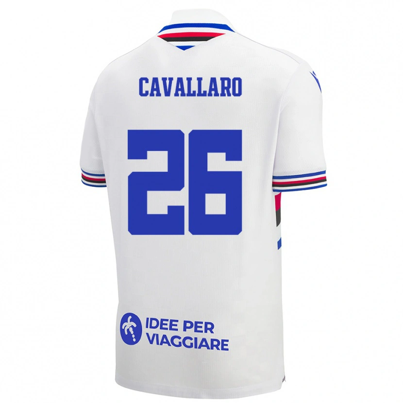 Danxen Kinderen Michele Cavallaro #26 Wit Blauw Rood Uitshirt Uittenue 2025/26 T-Shirt België