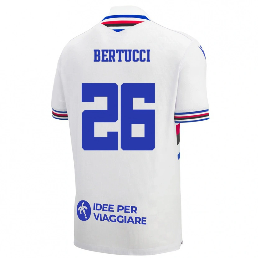 Danxen Kinderen Sofia Bertucci #26 Wit Blauw Rood Uitshirt Uittenue 2025/26 T-Shirt België