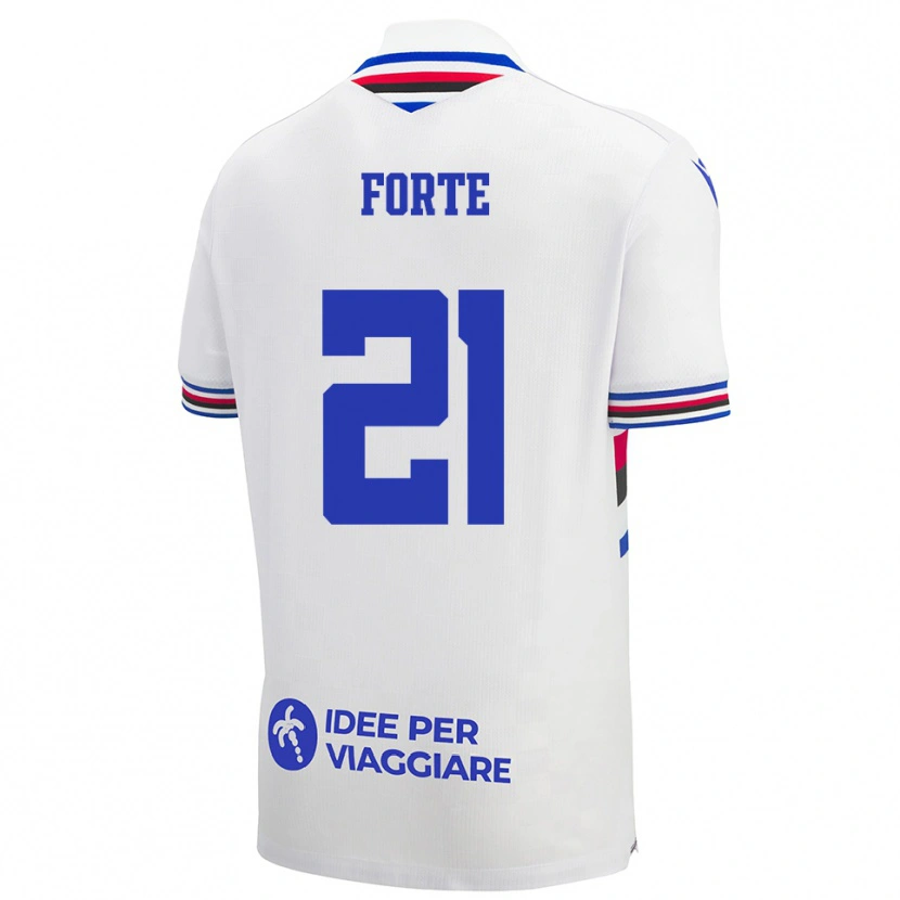 Danxen Kinderen Giuseppe Forte #21 Wit Blauw Rood Uitshirt Uittenue 2025/26 T-Shirt België