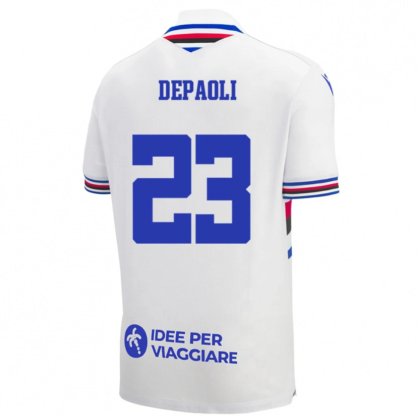 Danxen Kinderen Fabio Depaoli #23 Wit Blauw Rood Uitshirt Uittenue 2025/26 T-Shirt België