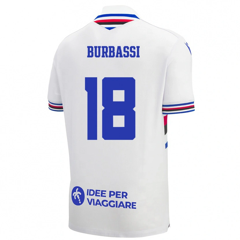 Danxen Kinderen Giada Burbassi #18 Wit Blauw Rood Uitshirt Uittenue 2025/26 T-Shirt België