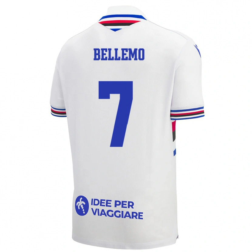 Danxen Kinderen Alessandro Bellemo #7 Wit Blauw Rood Uitshirt Uittenue 2025/26 T-Shirt België