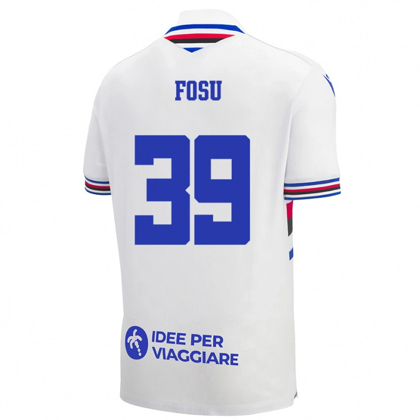 Danxen Kinderen Michael Fosu #39 Wit Blauw Rood Uitshirt Uittenue 2025/26 T-Shirt België