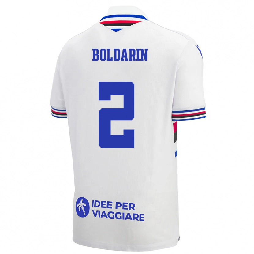 Danxen Kinderen Filippo Boldarin #2 Wit Blauw Rood Uitshirt Uittenue 2025/26 T-Shirt België