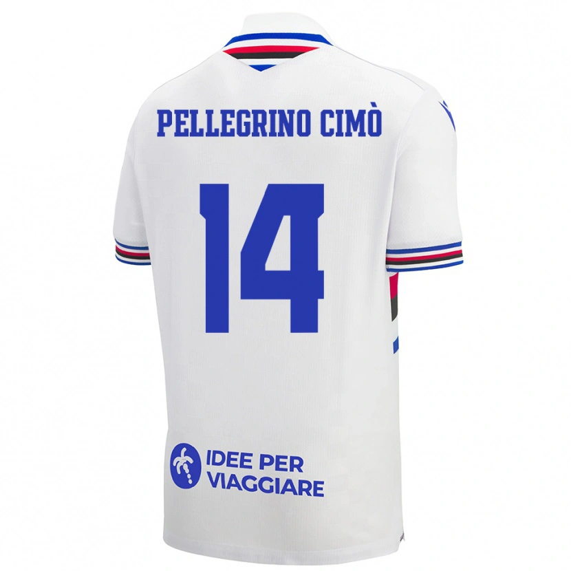 Danxen Kinderen Giada Pellegrino Cimò #14 Wit Blauw Rood Uitshirt Uittenue 2025/26 T-Shirt België