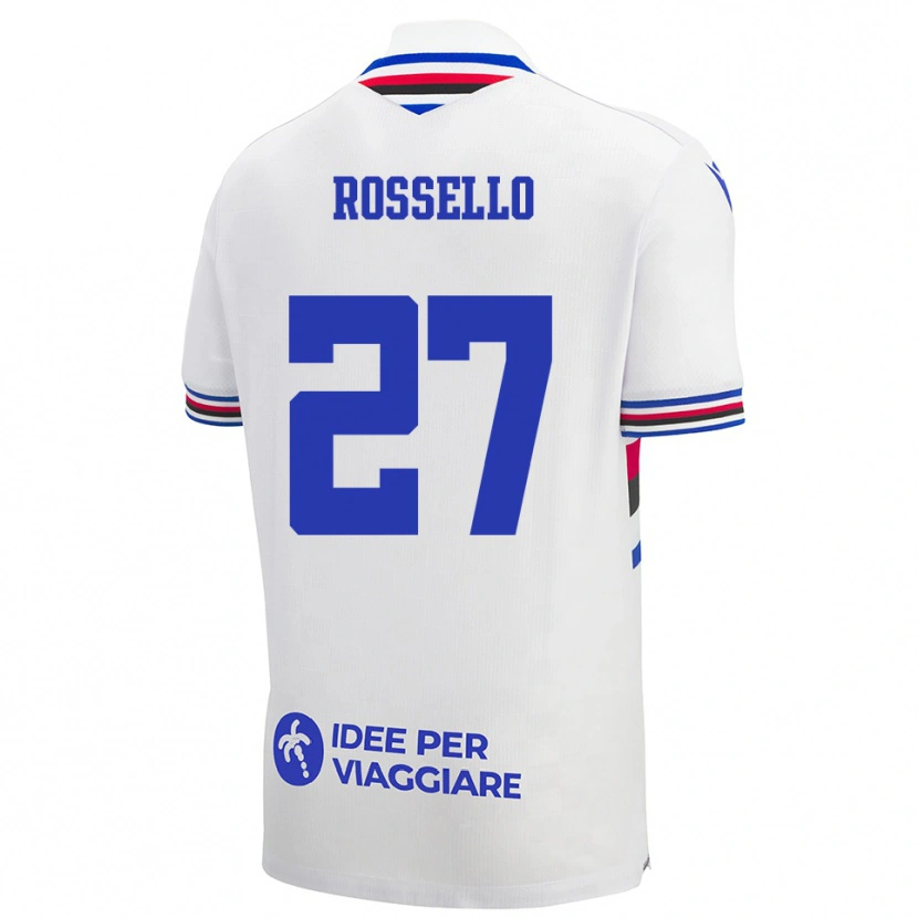 Danxen Kinderen Simone Rossello #27 Wit Blauw Rood Uitshirt Uittenue 2025/26 T-Shirt België
