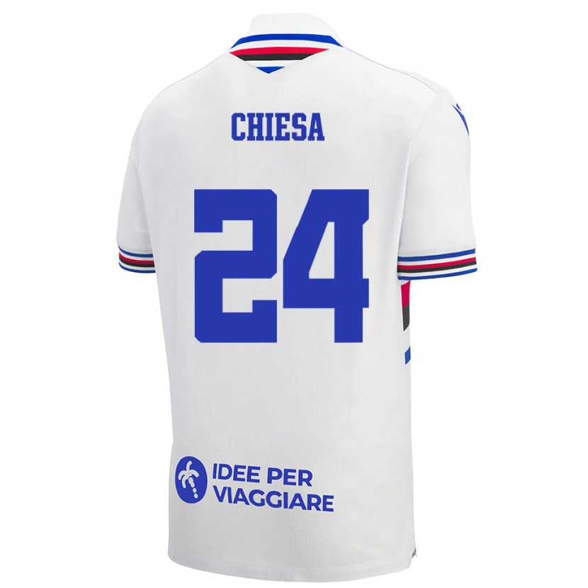 Danxen Kinderen Lorenzo Chiesa #24 Wit Blauw Rood Uitshirt Uittenue 2025/26 T-Shirt België