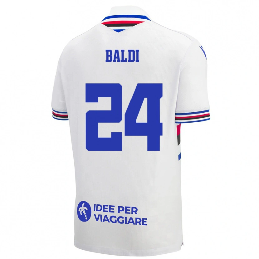 Danxen Kinderen Sara Baldi #24 Wit Blauw Rood Uitshirt Uittenue 2025/26 T-Shirt België