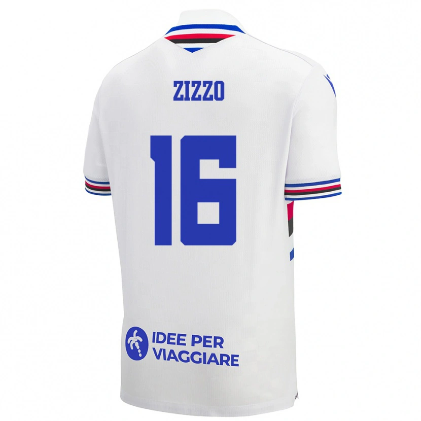 Danxen Kinderen Vincenzo Zizzo #16 Wit Blauw Rood Uitshirt Uittenue 2025/26 T-Shirt België
