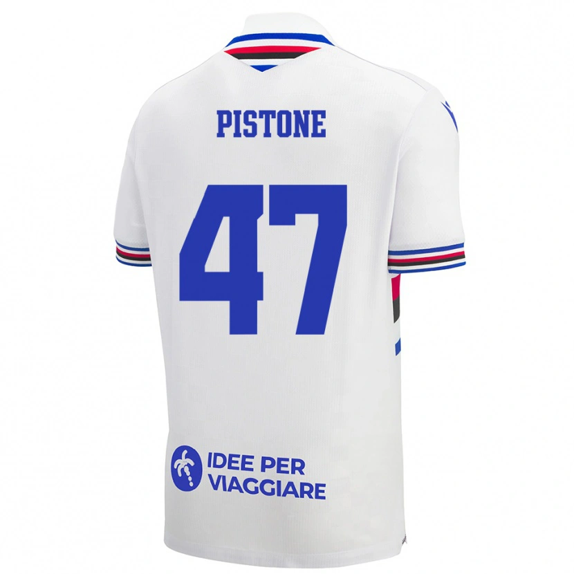 Danxen Kinderen Giovanni Pistone #47 Wit Blauw Rood Uitshirt Uittenue 2025/26 T-Shirt België