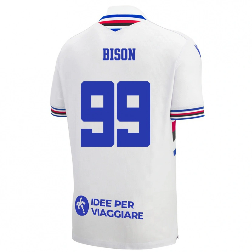 Danxen Kinderen Giulia Bison #99 Wit Blauw Rood Uitshirt Uittenue 2025/26 T-Shirt België