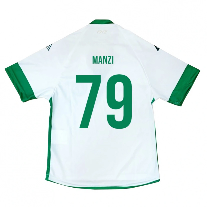 Danxen Kinderen Claudio Manzi #79 Wit Groen Blauw Uitshirt Uittenue 2025/26 T-Shirt België
