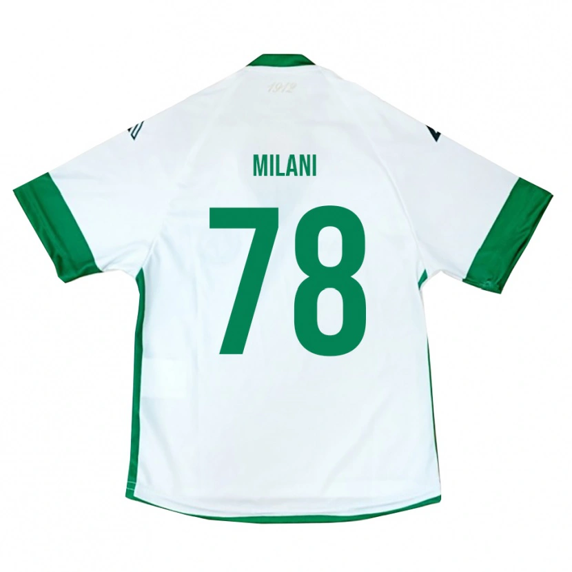 Danxen Kinderen Alessandro Milani #78 Wit Groen Blauw Uitshirt Uittenue 2025/26 T-Shirt België